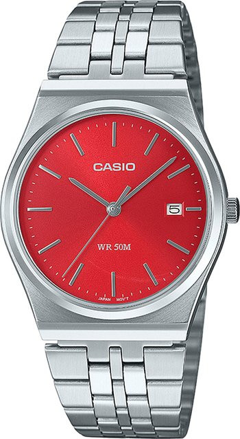 Casio Armbanduhr, Quarz, Edelstahl, 35 mm, Herren, Rot - Bild 1