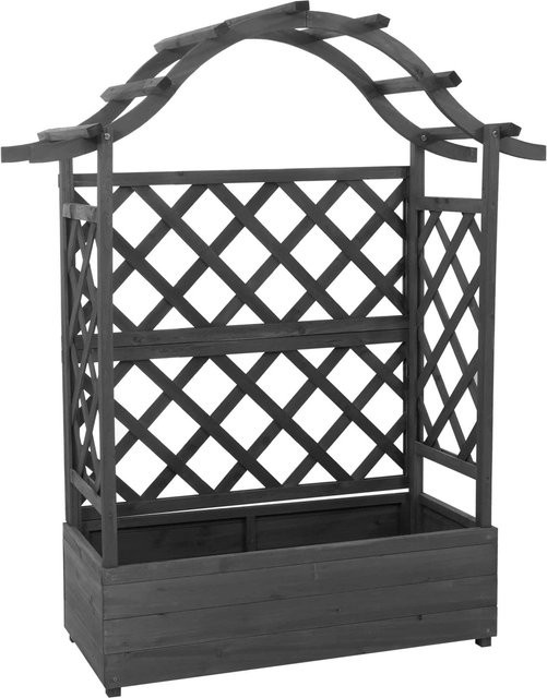 PROREGAL Hochbeet aus Tannenholz mit Rankgitter in Anthrazit-Grau, H x B x T: 138 x 110 x 44 cm - Bild 1