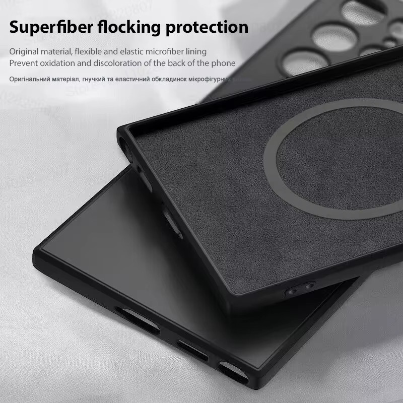 MagSafe Silikon Hülle für Samsung Galaxy S21 FE, S22, S23, S24 und S25 Ultra in Grün mit Magnetfunktion für kabelloses Laden - Bild 3