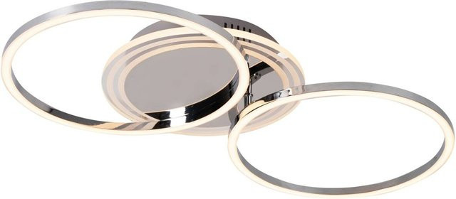 Pocoline Deckenleuchte Cecilia LED Ring in Chrom und Weiß aus Metall und Kunststoff, Höhe: 9,5 cm, Durchmesser: 40 cm - Bild 1