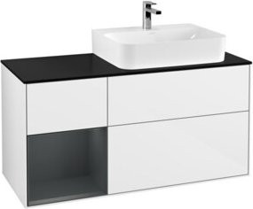 V&B Waschtischunterschrank Finion mit Wandbeleuchtung, Weiß lackiert, Breite: 120 cm, Tiefe: 50,1 cm, Höhe: 50,1 cm - Bild 1