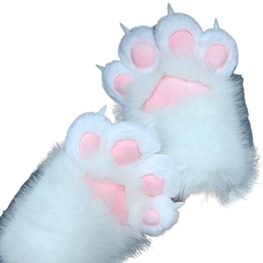 Plüsch-Cosplay-Katzenpfoten-Handschuhe, quietschend, Schwarz, Tiere - Bild 5