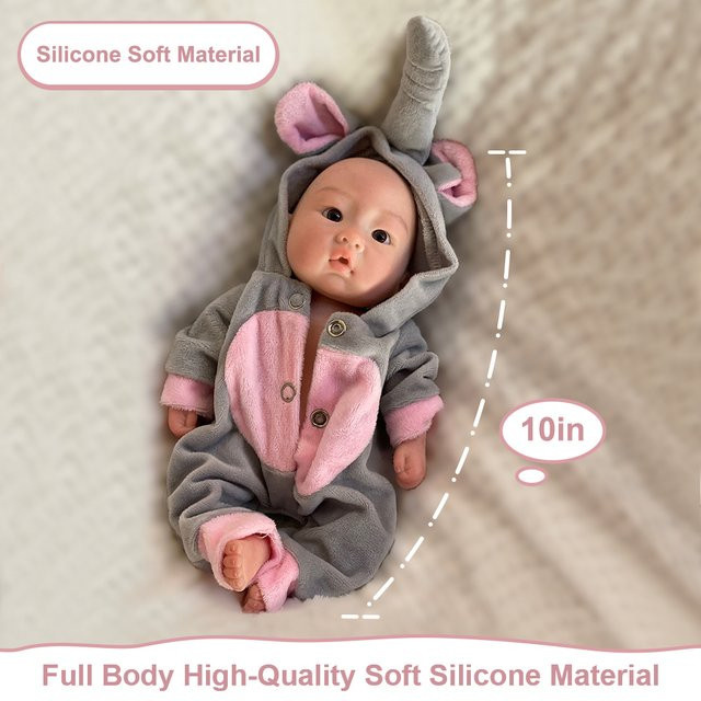 Saskia Reborn Baby Puppe, Silikon, 10 Zoll, Junge - Bild 1