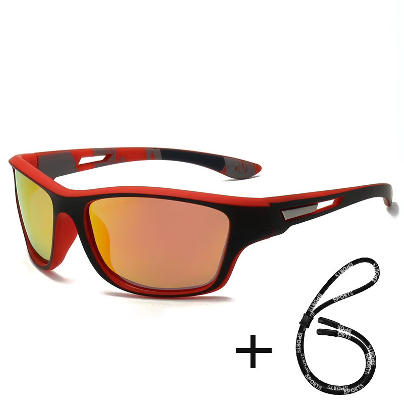 Sportsonnenbrille mit Kette, Unisex, Vollrand, Kunststoff - Bild 2
