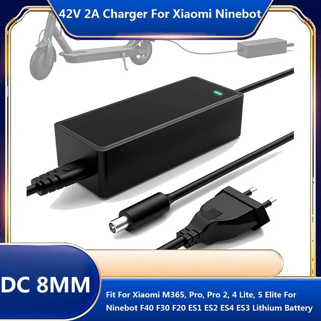 Xiaomi Akku-Ladegerät 36V 42V 2A für Scooter Modelle M365 Pro 2/4 Lite 5 Elite 3 1s sowie Ninebot F40 F30 F20 ES1 ES2 ES4 ES3 in Schwarz - Bild 1