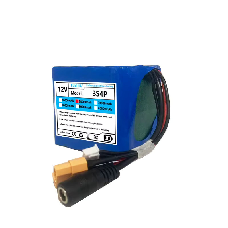 SUYIJIA Lithium-Ionen-Akku 12 V 28000 mAh 3S4P mit BMS in Blau für GPS Angelköderboot V030 - Bild 2