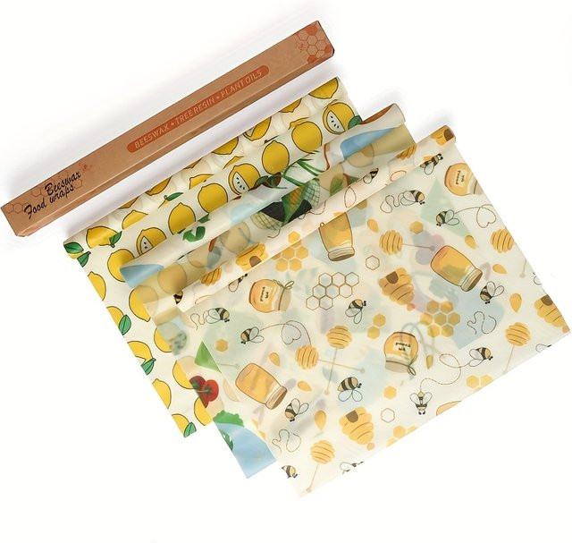 Wiederverwendbare Bienenwachs-Lebensmittelverpackung von weedi in Green und Multicolour, 100 x 30 cm - Bild 1