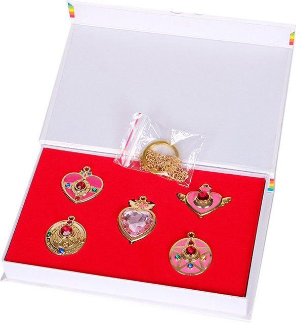 Bandai Sailor Moon Anime Seemann Mond Tsukino Usagi Smoking Venus Anhänger Halskette Set Cosplay Actionfigur Zubehör 5-teiliges Set - Bild 1