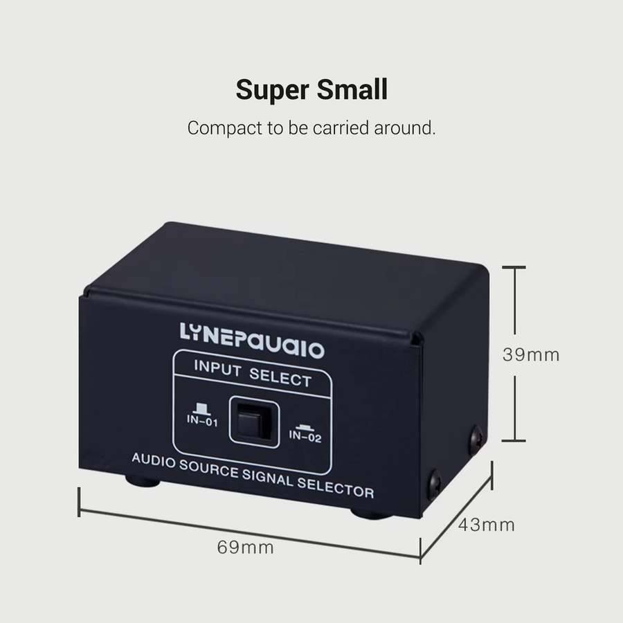 Lynepauaio Audio Switcher 3,5mm Stereo Audio Splitter Box 2 in 1 / 1 in 2 out A/B Schalter in Schwarz - Bild 2