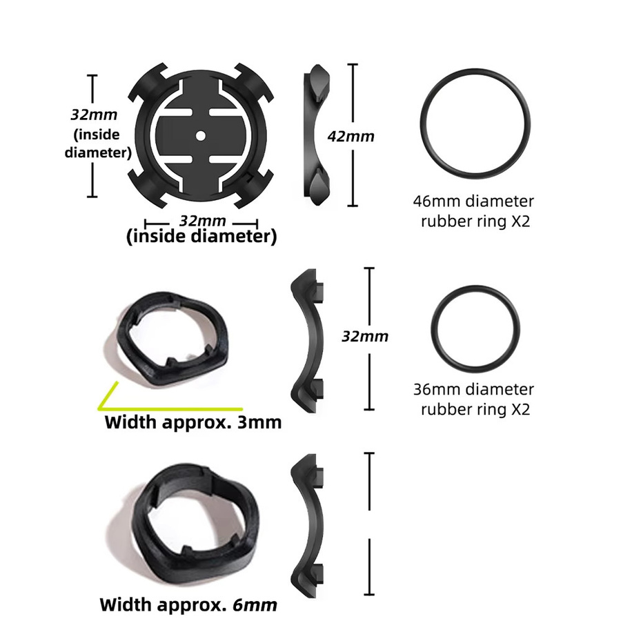 Universal Mountainbike Computer Halterung Ultraleicht Fahrrad Tacho Stand Adapter für Garmin, XOSS und iGPSPORT in Schwarz - Bild 5