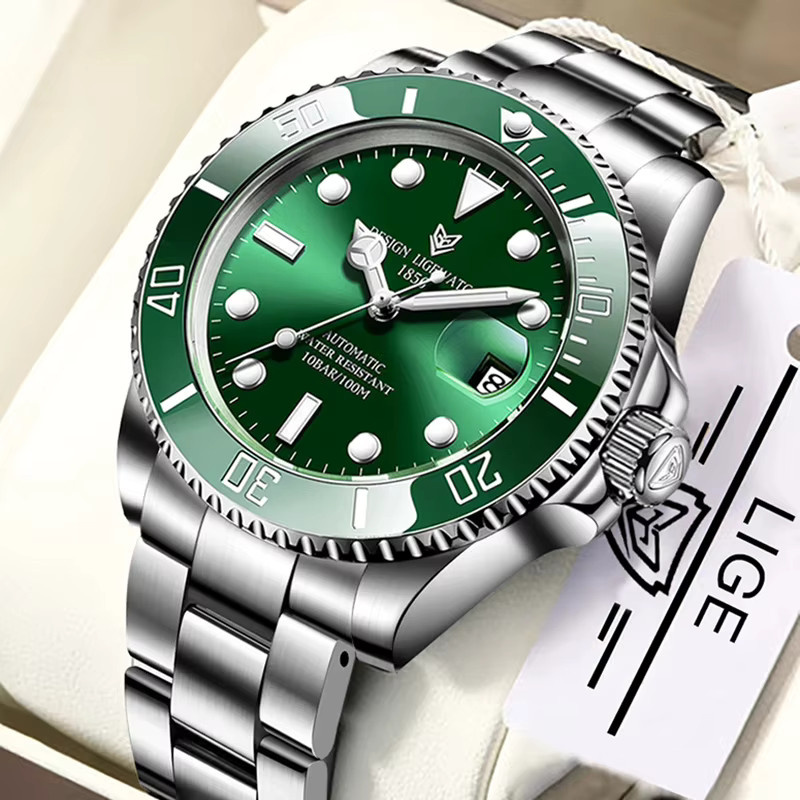 LIGE Armbanduhr Automatik, Edelstahl, Blau, Herren - Bild 6