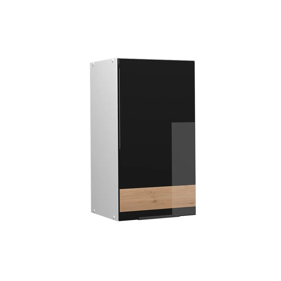 Vicco Badschrank Fame-Line Schwarz-Eiche Hochglanz/Weiß, Wandmontage, B/H: 40 x 72 cm - Bild 2