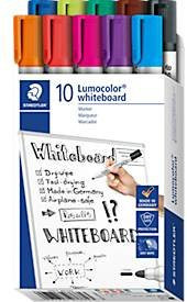 Staedtler Lumocolor 351 Whiteboardmarker mit Rundspitze, farbsortiert, 10 Stück - Bild 1
