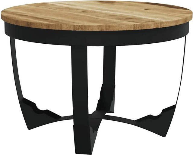 vidaXL Couchtisch aus rauem Mango-Massivholz in Braun im Industrie-Stil, B/T: 60 x 40 cm - Bild 1
