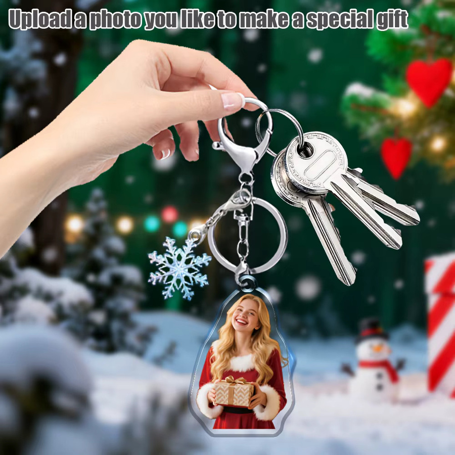 Schlüsselanhänger Doppelanhänger, Weihnachtsbaum, Schneeflocke, Weihnachtsmann, Unisex - Bild 3