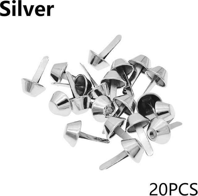 20 Stück Metalltaschenfüße Nieten in Silber von 5HomeImprove für DIY Lederhandwerk und Handtaschen - Bild 1