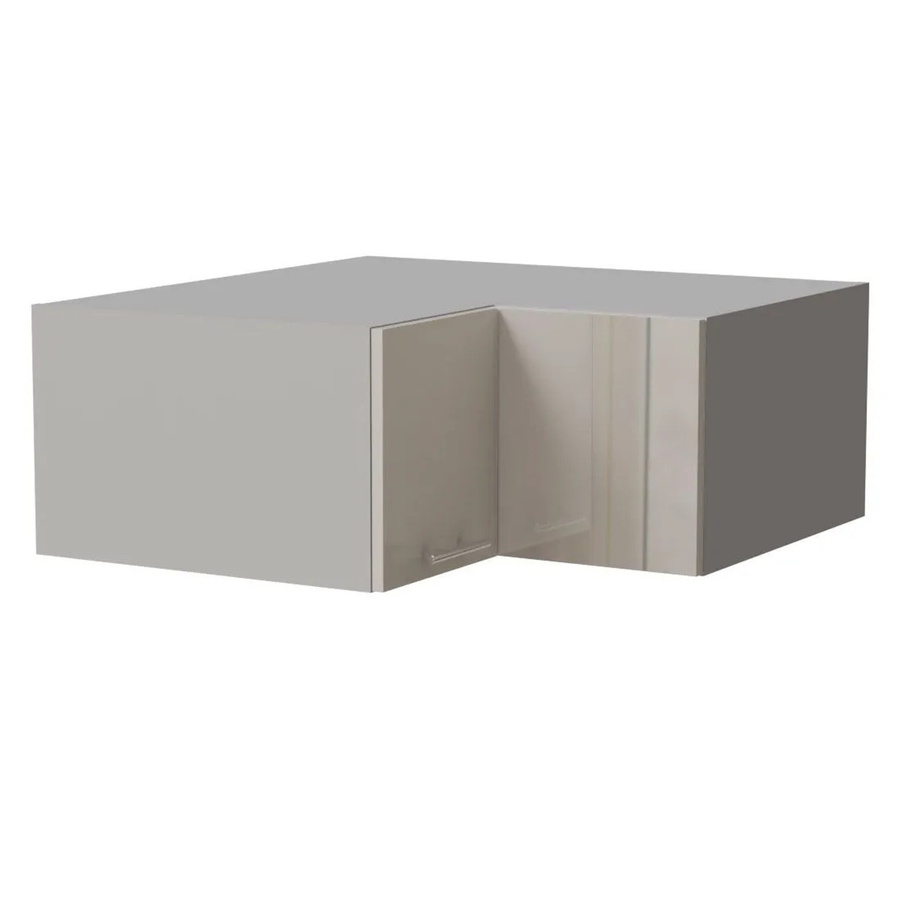 Feldmann-Wohnen Eckaufsatzschrank Brerra W14 in Grau und Creme Hochglanz, B/T/H: 90 x 36 x 90 cm - Bild 2