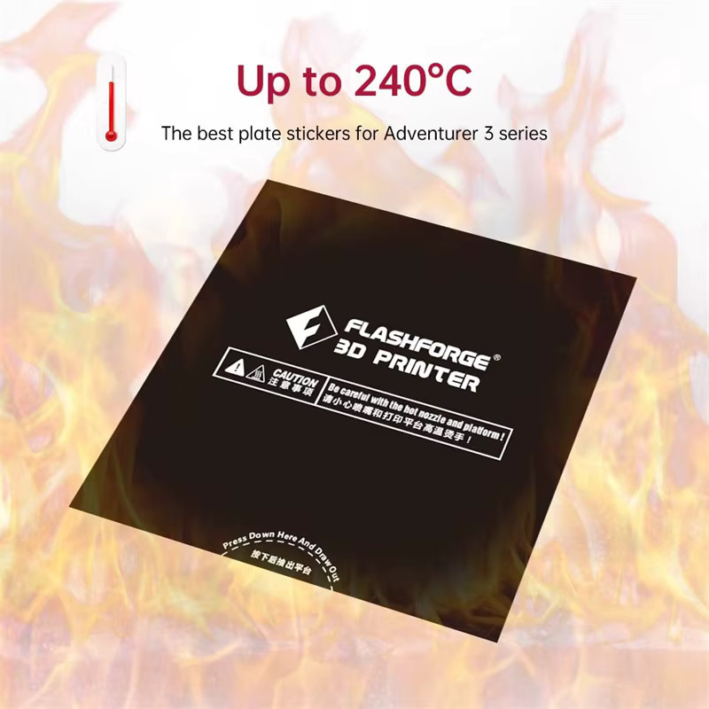5 Stück Flashforge Build Surface Heat Bed Plattformaufkleber für Adventurer 3, AD3C und Adventurer 3 Lite in Schwarz - Bild 4