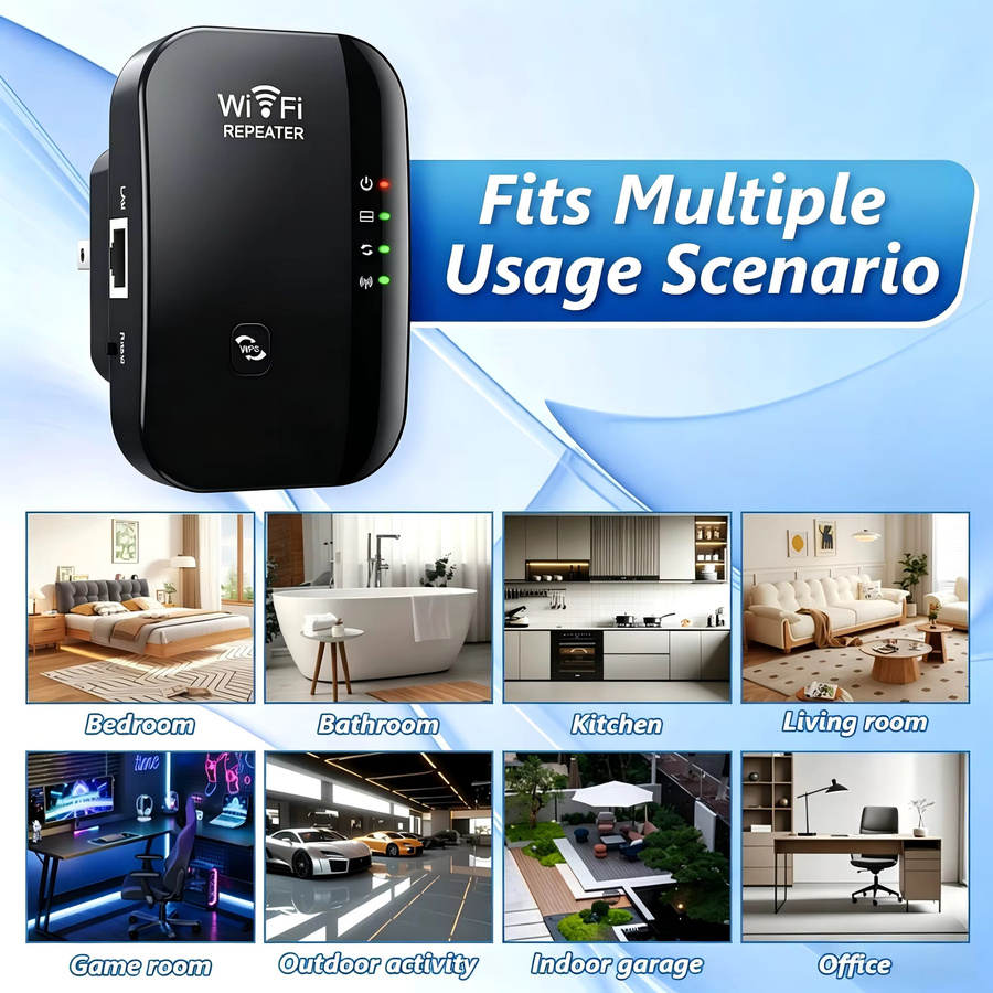 Regaton WLAN Repeater Single-Band 2,4 GHz Wi-Fi Reichweitenverstärker Schwarz - Bild 3