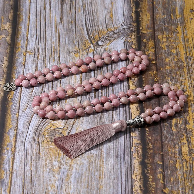 Mala Halskette Rhodochrosit, 8 mm, Damen - Bild 1