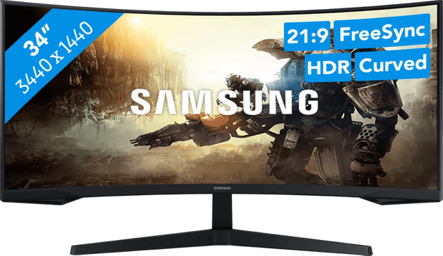 Samsung Odyssey G5 C34G55TWWP Gaming-Monitor, 34 Zoll, UWQHD, 165Hz, VA-Panel, Schwarz - Bild 1
