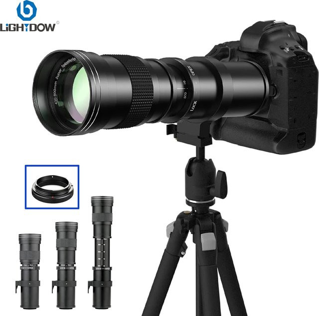 Lightdow manuelles Telezoomobjektiv f/8,3 für Canon, Nikon Z und Sony spiegellose Kameras, Schwarz, Brennweite 420–800 mm - Bild 1