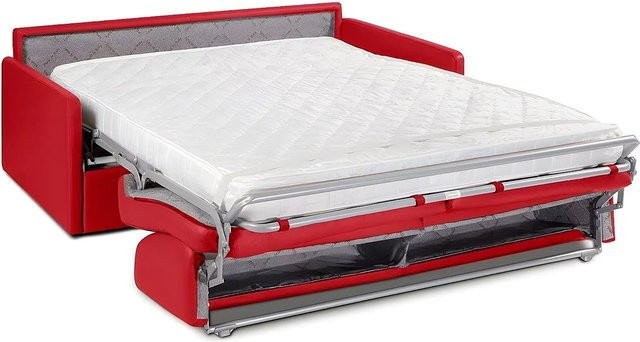 Vente-unique Schlafsofa Calife in Rot mit Auszugschublade und Polsterung - Bild 1