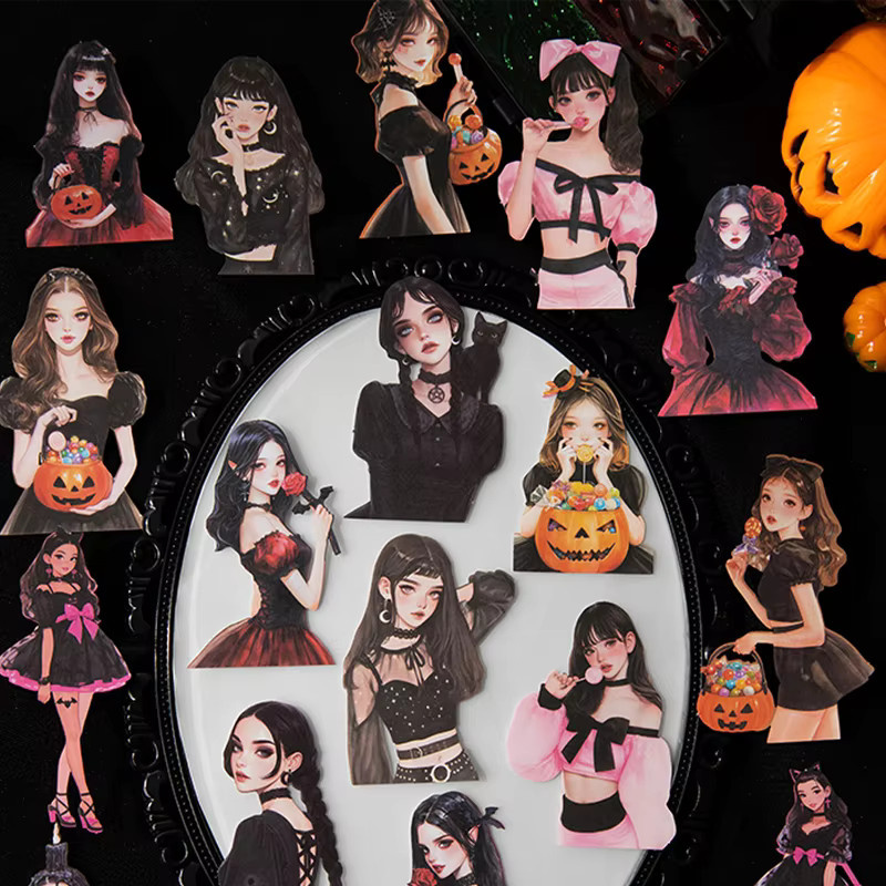 Mr.Paper Halloween-Charakter-Aufkleber mit Kürbis- und Schädel-Motiven, 15 Blatt, Mehrfarbig - Bild 2