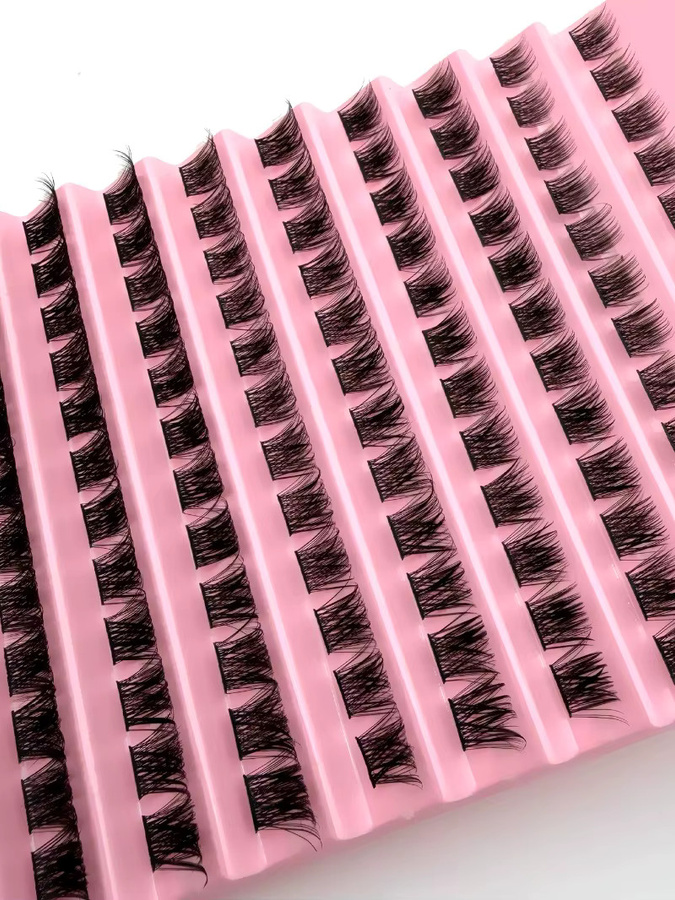 JIEFUXIN Einzelwimpernverlängerungen Wispy Cluster, D Curl, 120 Stück - Bild 4