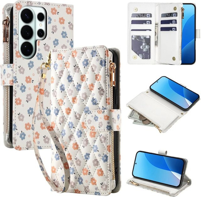 Crossbody-Handyhülle mit Reißverschluss-Kartenhalter und Handschlaufe für Samsung Galaxy S26 Ultra S25 S24 Plus S23 S22 A17 A07 A57 A37 - Bild 1
