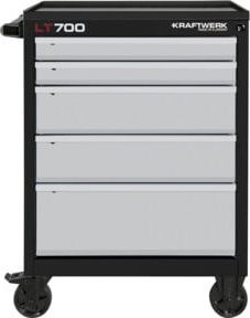 Kraftwerk Werkstattwagen LT700 in Grau mit 5 Schubladen, abschließbar und rollbar mit Arbeitsplatte, B/T: 60 x 40 cm - Bild 1