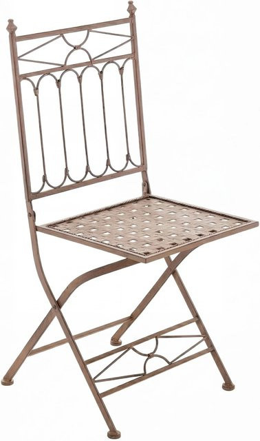 DELUKE Gartenstuhl FINN Klappstuhl aus Eisen in Antik-Braun im Jugendstil B/T/H: 40 x 40 x 95 cm - Bild 1
