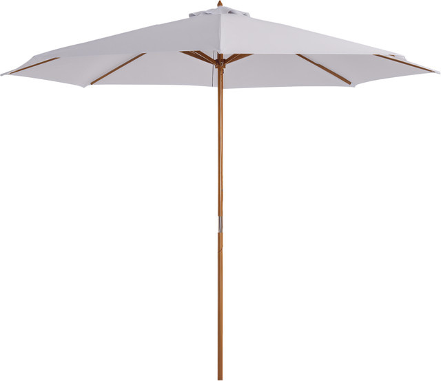 Outsunny Sonnenschirm aus Bambus und Tannenholz in Weiß, Durchmesser: 300 cm, Höhe: 250 cm - Bild 1