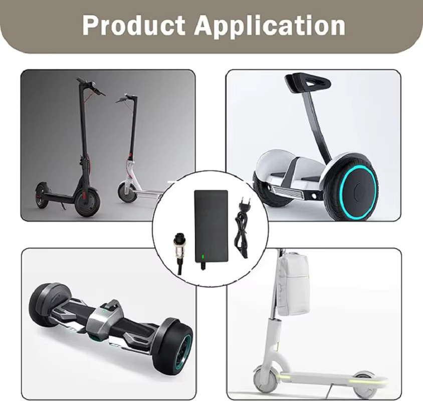 GX16 3-Pin Li-Ionen-Akkuladegerät 54,6V 67,2V 2A AC-Netzteil für ZERO 10X VSETT 10+ Kaabo Scooter in Schwarz - Bild 4