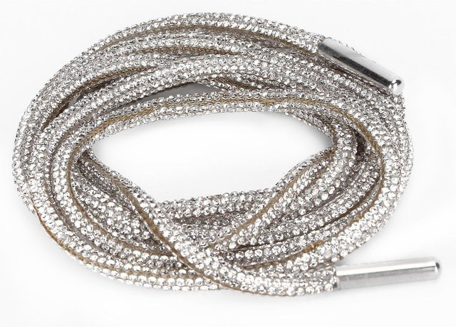 Igeteck Strass-Schnürsenkel, personalisiert, grau, Herren - Bild 1