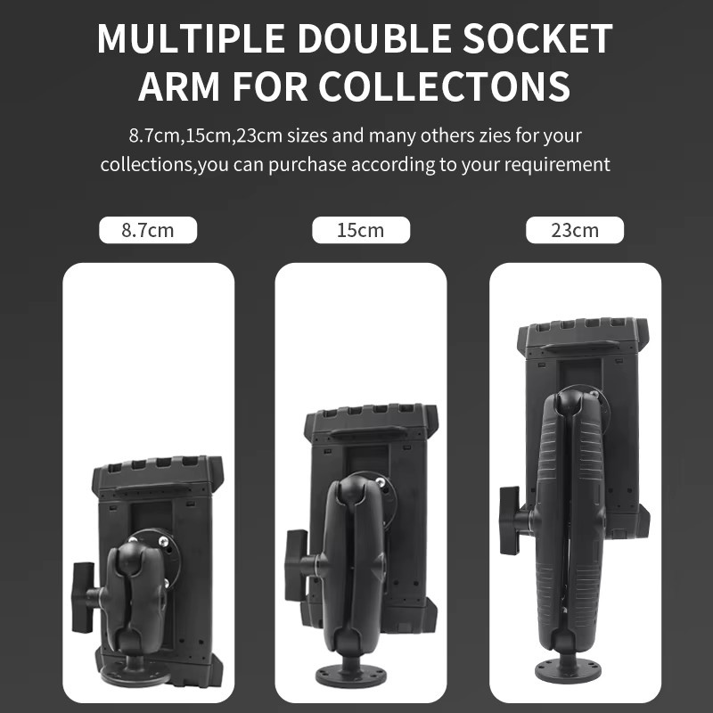 VINmounts Universeller Tablet-Halter für 8-13 Zoll in Schwarz mit verstellbarer Klemme 210-270mm und robustem Montageständer ohne Kugelkopf - Bild 4