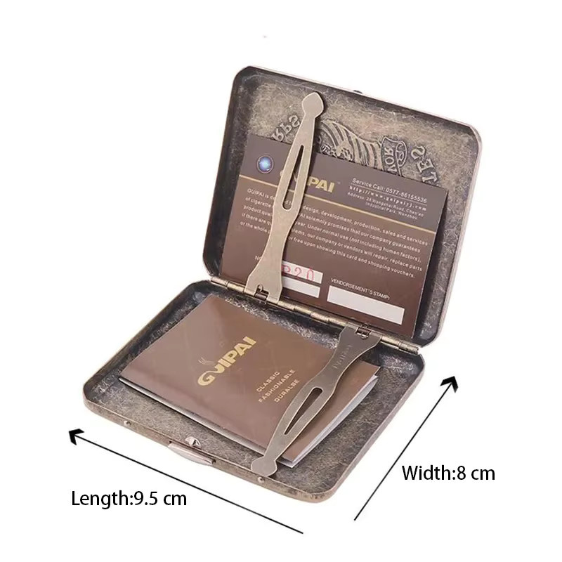 Vintage Zigarettenetui aus Metall mit Geschenkbox für 20 Stück als Tabakhalter und Raucherzubehör - Bild 2
