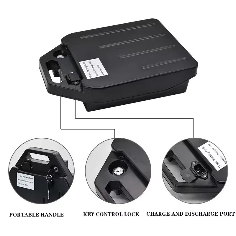 Harley Citycoco Lithium-Batterie 60V 40Ah, Wasserdichter 18650 Akku für Elektroroller, Schwarz - Bild 3
