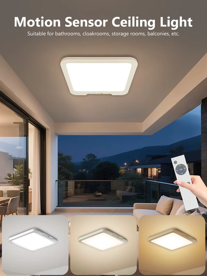 AMARYLLIS Intelligente Deckenleuchte in Weiß mit Fernbedienung, Bewegungsmelder und dimmbarer LED-Beleuchtung inklusive 6000 mAh Akku-Backup für das Schlafzimmer - Bild 7