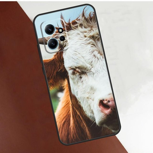 Handyhülle mit lustigem Kuhgesicht für Xiaomi Redmi Note 10 11 12 13 14 15 Pro Plus und Redmi 10C 12C 13C 14C 15C in Multicolour - Bild 1