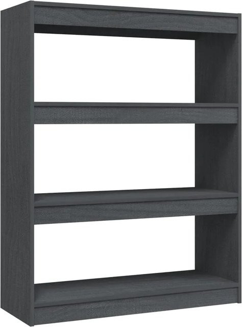 vidaXL Bücherregal und Raumteiler aus Kiefer Massivholz in Grau, B/T/H: 100 x 30 x 103 cm - Bild 1
