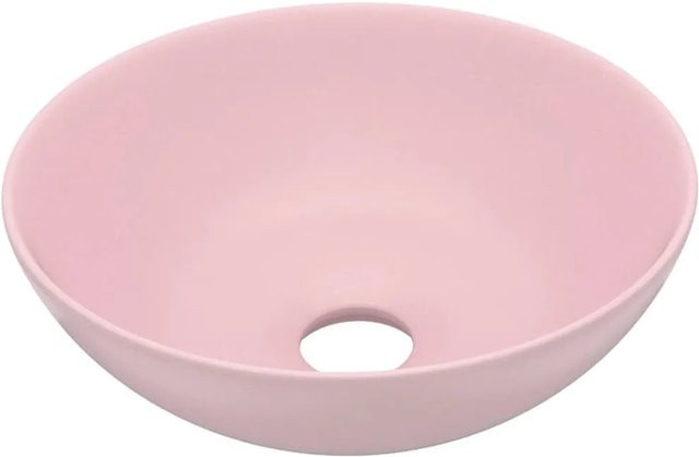 vidaXL Aufsatzwaschbecken aus Keramik in Pink, rund - Bild 1