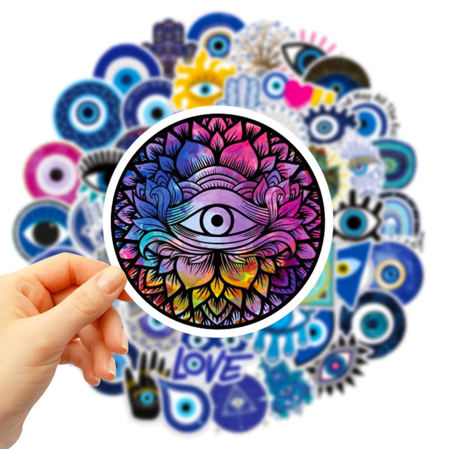 Charile Retro Böse Augen Ästhetische Kunst Aufkleber, Bunte Cartoon Graffiti Aufkleber für DIY Schreibwaren und Dekoration - Bild 4