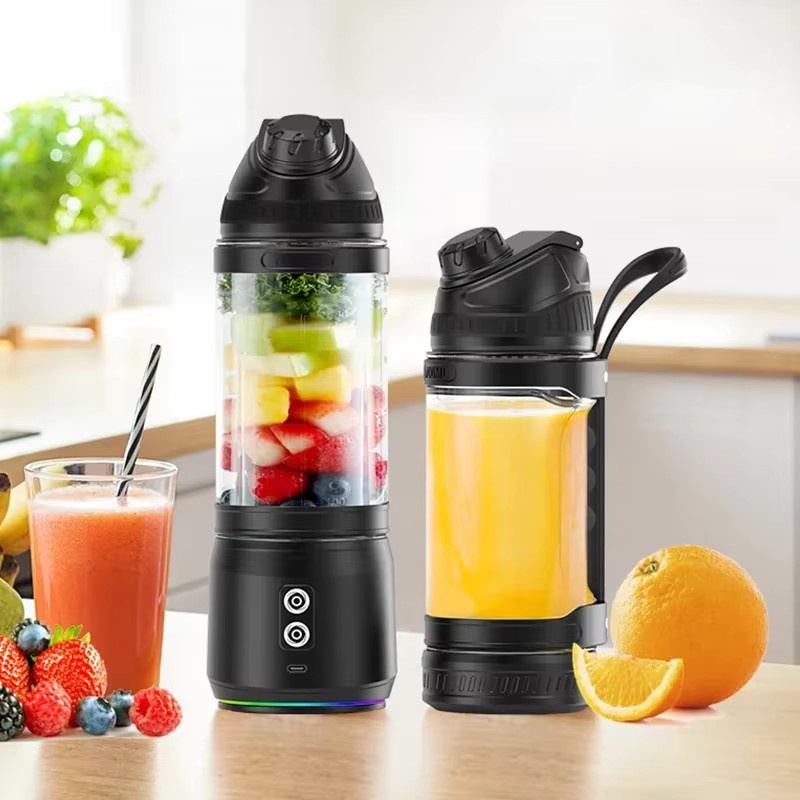 DENOKIN Tragbarer elektrischer Entsafter in Schwarz, 700 ml, USB wiederaufladbarer Mini-Mixer für Smoothies und Obst - Bild 5
