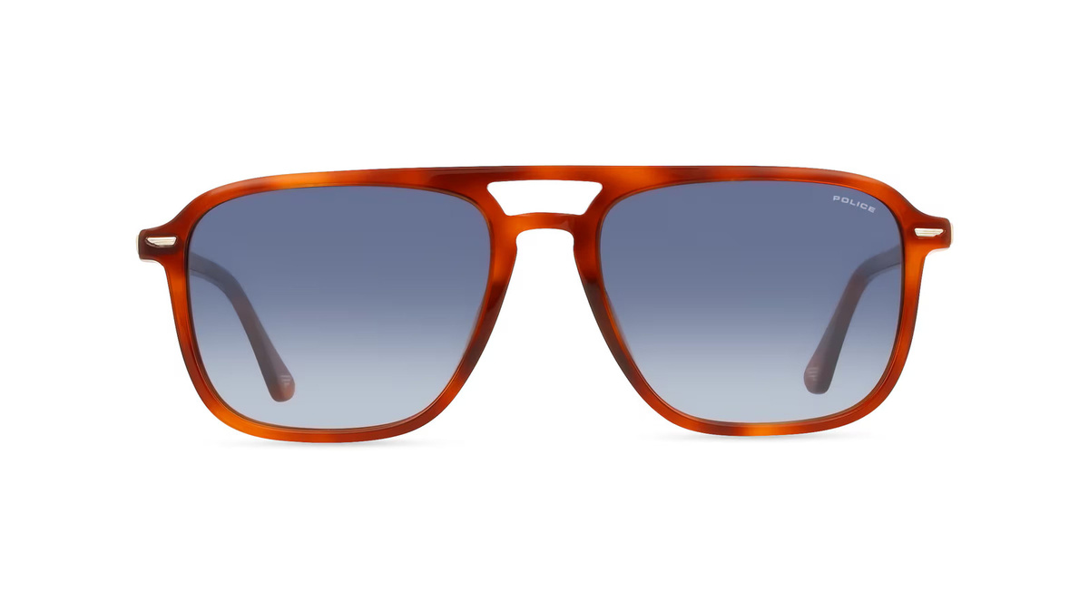 Police SPLR78 Sonnenbrille, Vollrand, Quadratisch, Kunststoff, Herren, Gelb - Bild 1