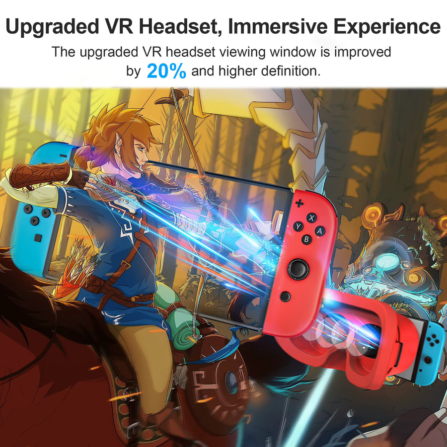 DEVASO VR-Headset für Nintendo Switch und Switch OLED mit einstellbaren HD-Objektiven in Blau oder Rot - Bild 4