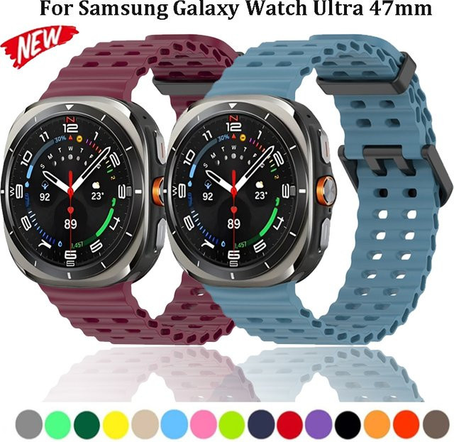 Samsung Uhrenarmband Silikon, Schwarz, Unisex, 47 mm - Bild 1