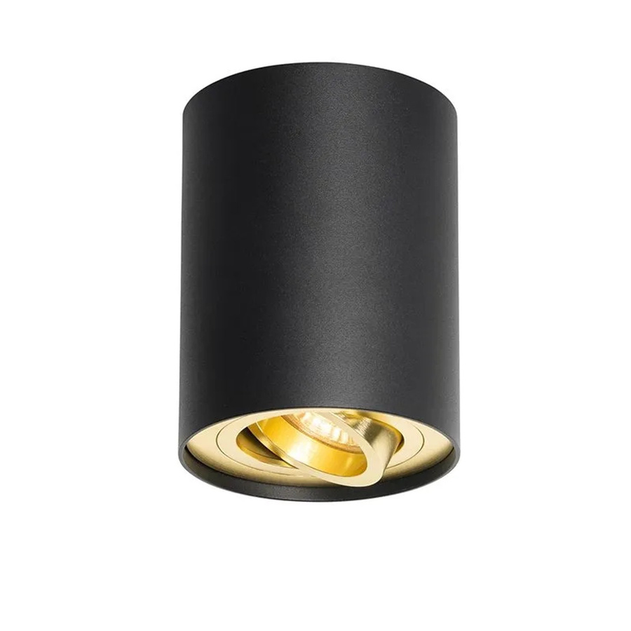 QAZQA Deckenstrahler Rondoo up in Schwarz und Gold, dimmbar, modern und schwenkbar - Bild 2