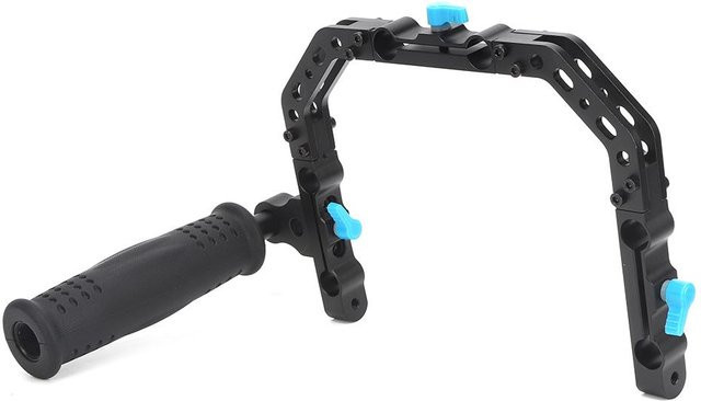 FOTGA DP3000 Käfig-Halterung mit Top-Griff und C-Griff Support Rig für 15mm DSLR Rods in Schwarz - Bild 1