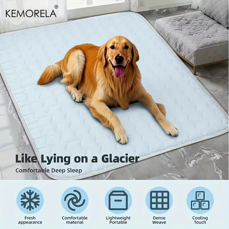 KEMORELA Sommer-Hundekühlmatte in Blau, waschbare und geruchsabweisende Hundetrainingsunterlage für alle Jahreszeiten - Bild 4